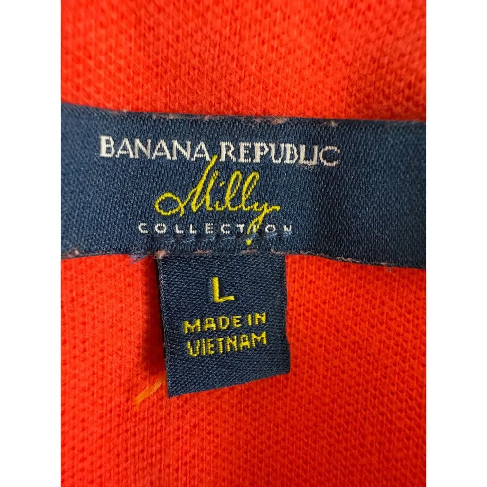 Banana Republic Milly Collection Men's Short Sleeve Polo Shirt Reddish Size L